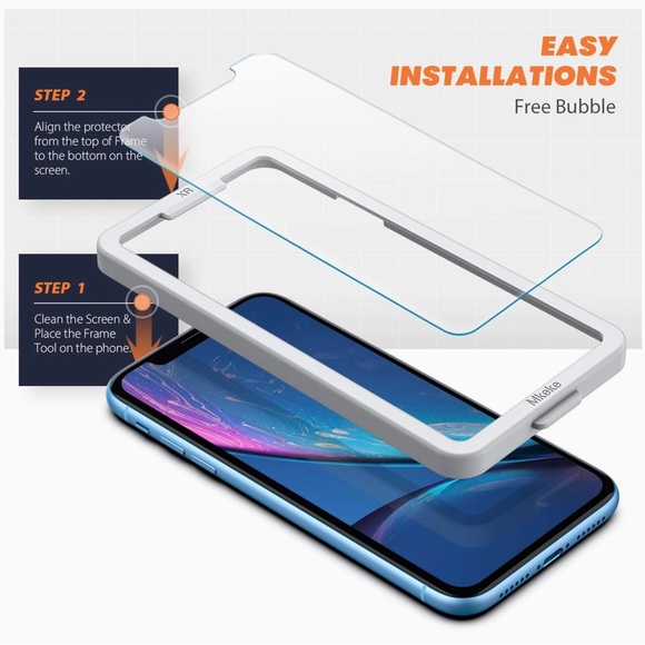 Screen Protector, Tempered Glass Film Apple iPhone 11 or iPhone XR, 3-Pack Clear - Picture 5 of 12